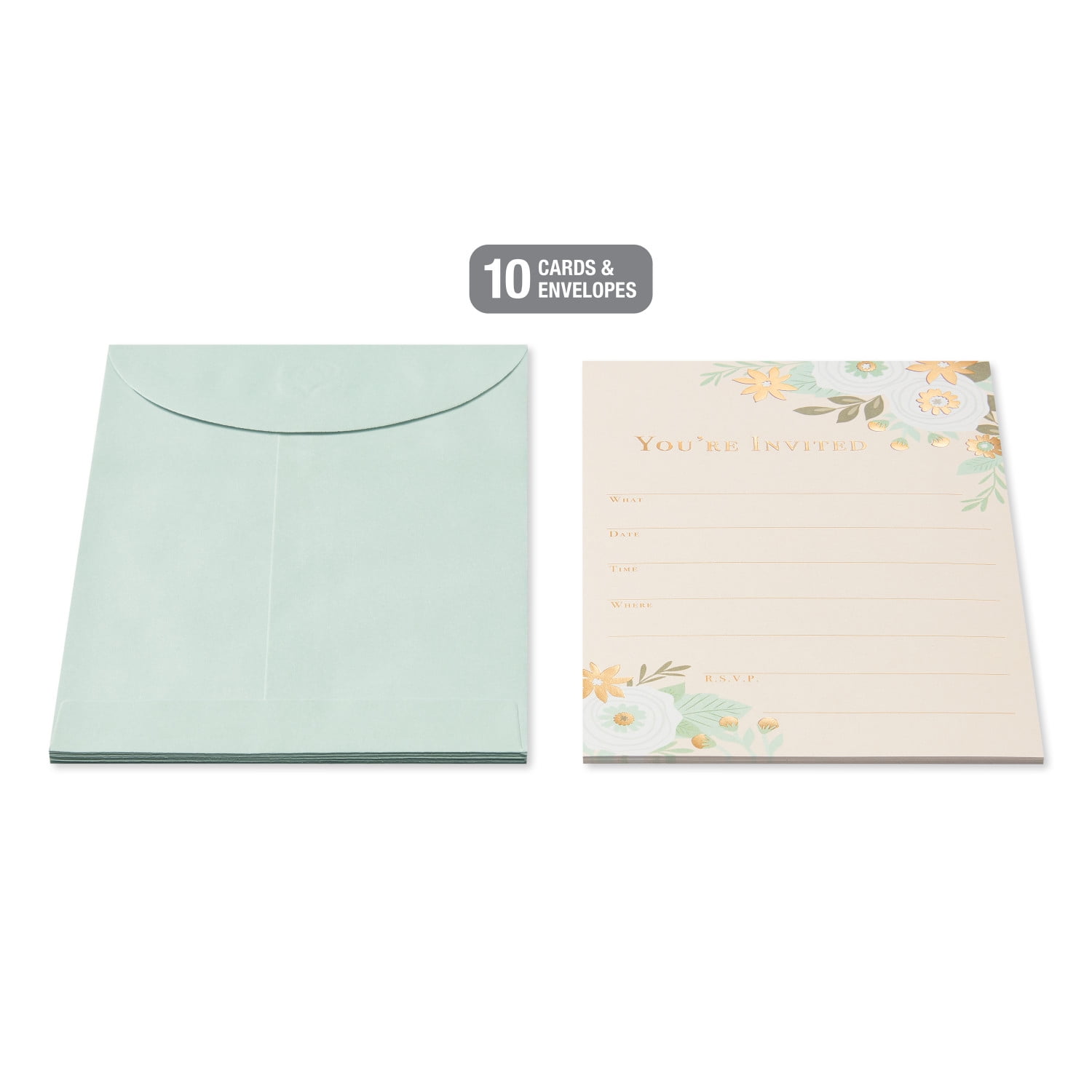American Greetings Floral Invitations with Envelopes, You're Invited (10-count)