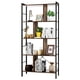 thumbnail image 2 of Costway Librería con 5 repisas, estante librería en estilo industrial de metal, estante con mucho espacio, estante con separadores, estante multifuncional para casa, oficina, marrón rústico, 2 of 4