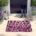 thumbnail image 2 of Pink and Gray Of Leopard Print Flannel Non Slip Door Rugs,Washable Door Mats Indoor,Decorative Door Mats,Dirt-Resistant and Absorbent Doormat for Entrance,Bedroom,Kitchen,Bathroom,31.5x17in(80x43cm), 2 of 4
