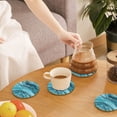 thumbnail image 7 of Multi-Shape Mdf Cork Coaster 4 Pieces Of Anti-Slip, Anti-Wear And Anti-Fouling 3.9in Easy To Clean And Stable Structure Teal Marble_1 Round Shape, 7 of 7