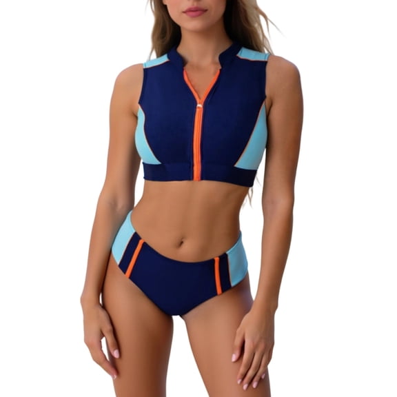 Fewfanhot Tummy Control Swimsuits for Women Sporty Bikini Sets Two Piece Menstrual Leakproof Swimsuit Low Waist Bathing Suit