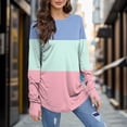thumbnail image 2 of T Shirts For Women Long Sleeve Top Round Neck Basic Fashion Printed Tshir Thumbhole Tunic Tshirts, 2 of 5