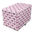 thumbnail image 1 of Valentine's Day Dog Crate Cover, Simple Love Themed Pattern with Big and Little Hearts, Easy to Use Pet Kennel Cover Small Dogs Puppies Kittens, 7 Sizes, Fuchsia and Dark Pink, by Ambesonne, 1 of 6