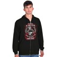thumbnail image 4 of You Must Be 2nd Due Fire Fighter Men's Big & Tall Graphic Zip Up Hoodie Brisco Brands 3X, 4 of 5