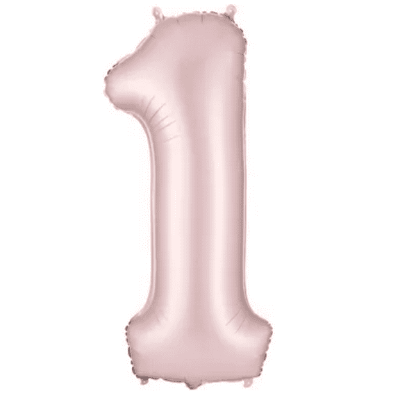 Brava - Baby Pink Number 1 Foil Balloon (34 in.)