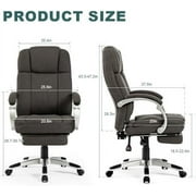 HBBOOMLIFE Ergonomic Computer Desk Chair Executive Office Chair Fabric with Footrest and Padded Armrest Office Chair (Black)