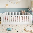 thumbnail image 2 of Jopath Twin Size Floor Bed with High Fence for Kids, Solid Wood Kids Montessori Bed with Door for Boys Girls White, 2 of 9
