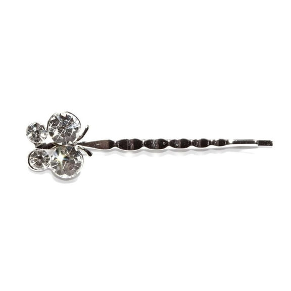 Athra Women's Butterfly Hair Pin, Metal  Clear Crystal,OS - US