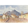 thumbnail image 2 of Truman Seymour 24x17 Black Ornate Framed Double Matted Museum Art Print Titled: Housetops And&nbsp;Mountains (1884), 2 of 5