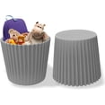 thumbnail image 3 of 2xhome Modern Stackable Stool Chair | Versatile Plastic Molded Coffee Table Ottoman | Weather Resistant for Indoor Outdoor Use, Orange, Set of 1, 1 piece, 3 of 9