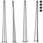 VEVOR Hairpin Table Legs 34 inch Black Set of 4 Desk Legs Each 100lbs Capacity Hairpin Desk Legs 3 Rods for Bench Desk Dining End Table Chairs Carbon Steel DIY Table Legs Heavy Duty Furniture Legs