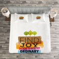 thumbnail image 3 of Ambesonne Joy Quilted Bedspread Set 3 Pcs, Inspirational Words Bird, Queen Size, Multicolor, 3 of 3