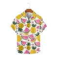 thumbnail image 2 of JUUYY Men's Hawaiian Shirt Short Sleeve Casual Summer Beach Aloha Shirt Fruit Floral Button Down Tropical Hawaii Shirts White S, 2 of 5