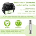 thumbnail image 5 of AC 250V 10A 2 in 1 Mount Inlet Module Plug Socket Power Entry Connector Male Blades with 10A Fuse(P, 5 of 5