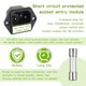 thumbnail image 5 of AC 250V 10A 2 in 1 Mount Inlet Module Plug Socket Power Entry Connector Male Blades with 10A Fuse(P, 5 of 5