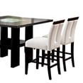 thumbnail image 6 of CoSoTower Set Of 2 Chairs Black And White Leatherette Beautiful Padded Counter Height Chairs Slit Back Design Kitchen Dining Room Furniture, 6 of 9