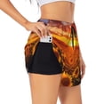 thumbnail image 3 of Lsque Sunset Golden Sunflower Field Printed Women's Running Shorts with Liner Pockets,Elastic Quick Dry Workout Athletic Gym Yoga Shorts,Womens High Waist Shorts-Large, 3 of 9