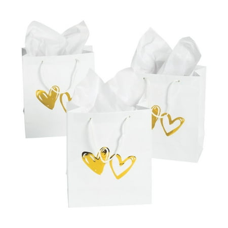 - Hearts Gift Bags with Gold Foil