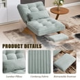 thumbnail image 6 of MOONMISS Modern Adjustable Lounge Chair with Footrest,Wooden Base Upholstered Recliner for Reading Rest Striped Velvet, 6 of 6