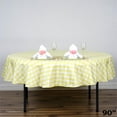 thumbnail image 1 of BalsaCircle 90" Gingham Checkered Polyester Tablecloth Yellow and White, 1 of 7