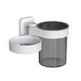 thumbnail image 1 of Soporte para secador de pelo de montaje en pared para baño con organizador de almacenamiento en rack de tazas para el hogar y el hotel (blanco), 1 of 5