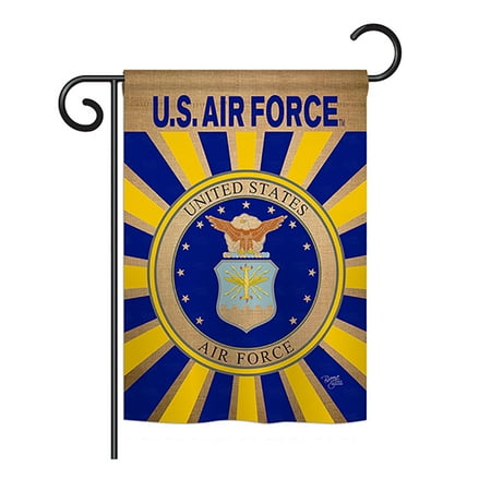 Breeze Decor - Air Force Burlap Americana - Everyday Military Impressions Decorative Vertical Garden Flag 13