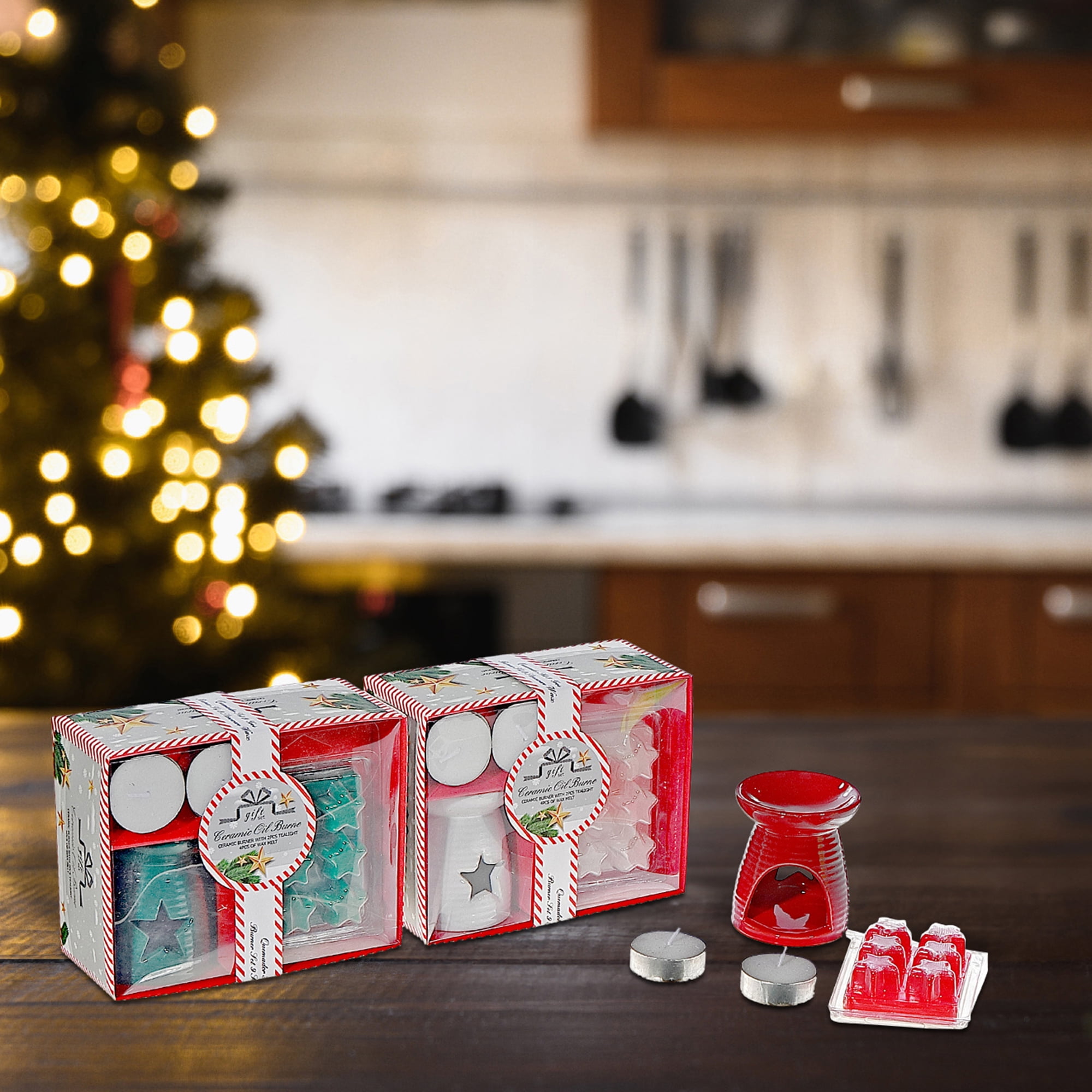 Ceramic Star Wax Burner Gift Set (Asstd) - Set of 3