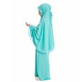 thumbnail image 5 of Girls Prayer Outfit 2 Piece Set Flowy Skirt and Hijab Kids Clothing Wear for Children, 5 of 7
