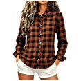 thumbnail image 6 of QUNYINEY Oversized Button Down Shirts for Women Casual Long Sleeve Fall Plaid Tops Loose Fit Collared Work Womens Blouse, 6 of 8
