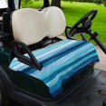 thumbnail image 2 of Golf Cart Seat Covers for 2 Seater,Blue Ocean Microfiber Cart Seat Towel Blanket,Beach Blue Green Stripes Waves Watercolor Absorbent Breathable Non Slip Bench Seats Protector for Golf Course 51"x31", 2 of 9