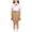 Khaki, variant on Girls Preppy Pleated Skirts Elastic Waisted A Line Short Skirt School Uniform Versatile Skirts with Adjustable Buckle Belt