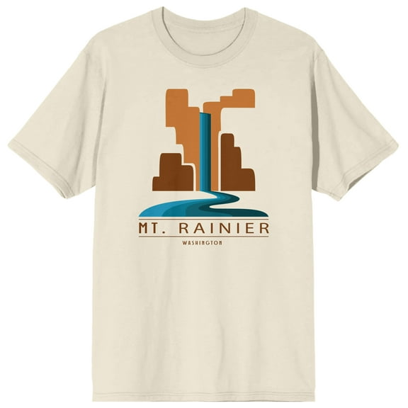 Adventure Society Mt. Rainier Men's Natural T-Shirt-Small