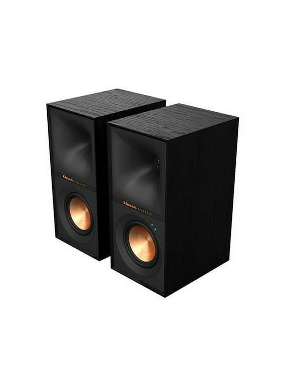 Klipsch Reference R-40PM Powered Bookshelf Speakers with Bluetooth, Modern Appearance, Black - Pair