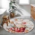 thumbnail image 3 of Round Rug 3.3Ft Washable Non-Slip, Christmas Circle Area Rugs for Living Room Bedroom, Retro Xmas Deer Candy Ice Cream Pine Needle Indoor Floor Mats Carpet Runner for Home Decor Aesthetic, 3 of 8