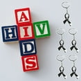 thumbnail image 3 of WIFKLSIIPG 5PCS Awareness Day Commemorative Red Ribbon Bow Keychain Charm Pendant, 3 of 6