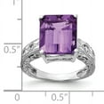 thumbnail image 2 of Primal Gold 14 Karat White Gold 12x10mm Emerald Cut Amethyst and AA Diamond Ring, 2 of 7