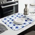 thumbnail image 3 of Pioneer Flower Floral Print Pattern Kitchen Dish Drying Mat 1 Pack, Ultra Absorbent Microfiber Drainer Mat, 16"x18", 3 of 6