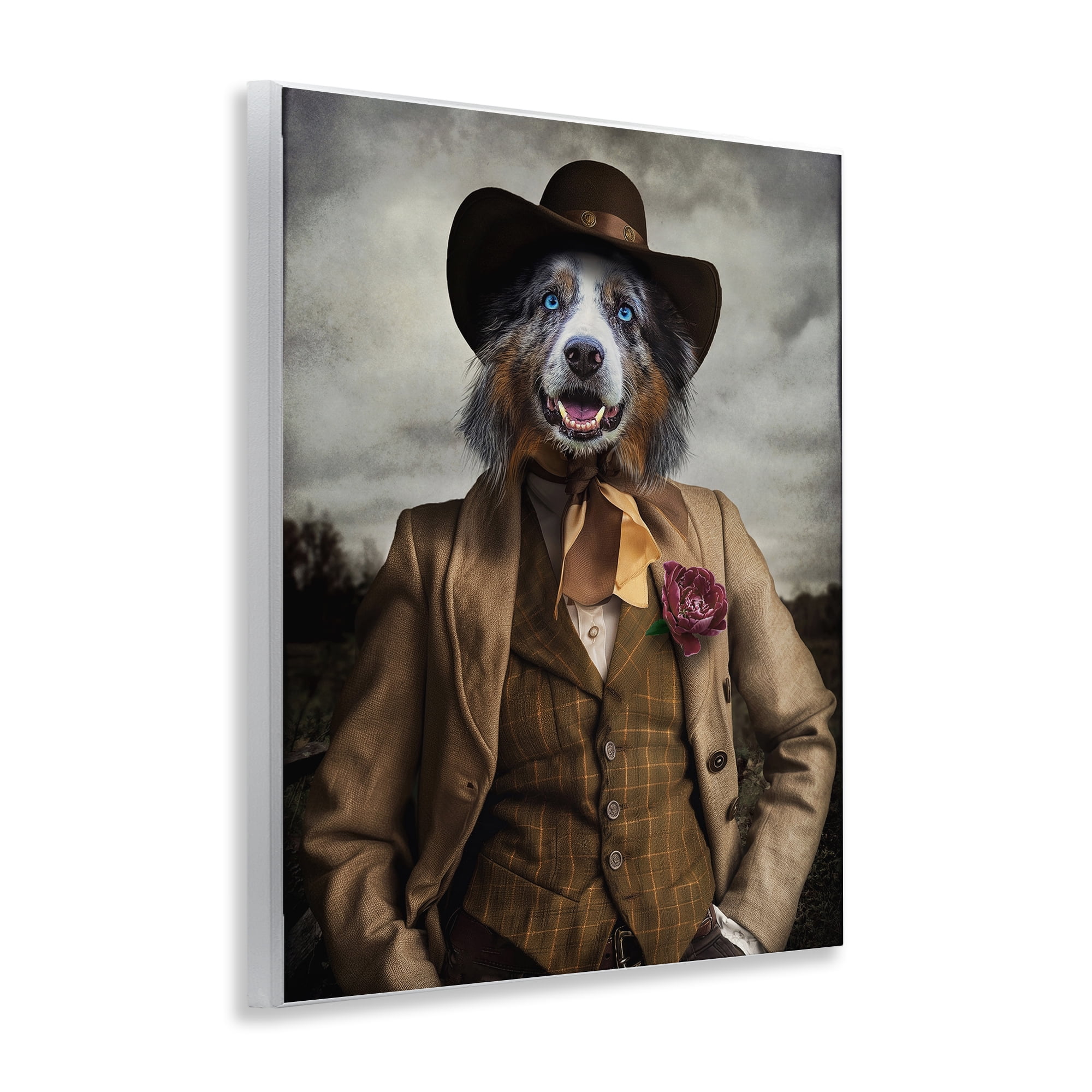 Stupell Industries Colonial Fashion Dog Animals & Insects Painting Unframed Art Print Wall Art, 11 x 14