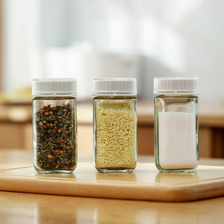 Dream Lifestyle 100ml Glass Spice Jars, Square Spice Containers with  Rotatable Shaker Lids and Airtight Caps for Cabinet Spices Storage 