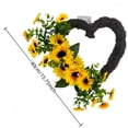 thumbnail image 3 of Spring Decor,15.7In Artificial Sunflower Heart Wreath Bright Cheerful Floral Display Weather-Resistant Lightweight,Festive Decor for Front Door Wall Window Wedding Party Home Celebration Decor, 3 of 6
