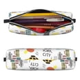 thumbnail image 2 of Fotbe New York Pattern Leather Pencil Case, Pencil Pouch with Durable Zipper, Compact and Stylish Organizer for Stationery, Art Supplies, Travel Essentials, 2 of 7