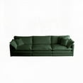 thumbnail image 5 of Modern Minimalist Green Chenille 5-Seater U-Shaped Sectional Sofa with Reversible Footrest and 2 Ottomans (220×80×75cm), 5 of 10