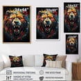 thumbnail image 4 of Designart "Expressionist Grizzly Bear Representation II" Animals Bear Floater Framed Wall Decor, 4 of 5