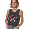 thumbnail image 2 of Heart Tank Top Women Patriotic Shirt American 4th of July Sleeveless Tops Blue, 2 of 5