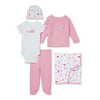 Garanimals Newborn Baby Girl Outfit Set with Blanket, 5-Piece, Preemie-6/9Months