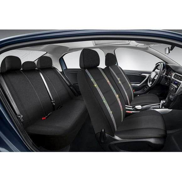 Auto Drive 3-Piece Diamante BIing Seat Cover Front and Bench Cover