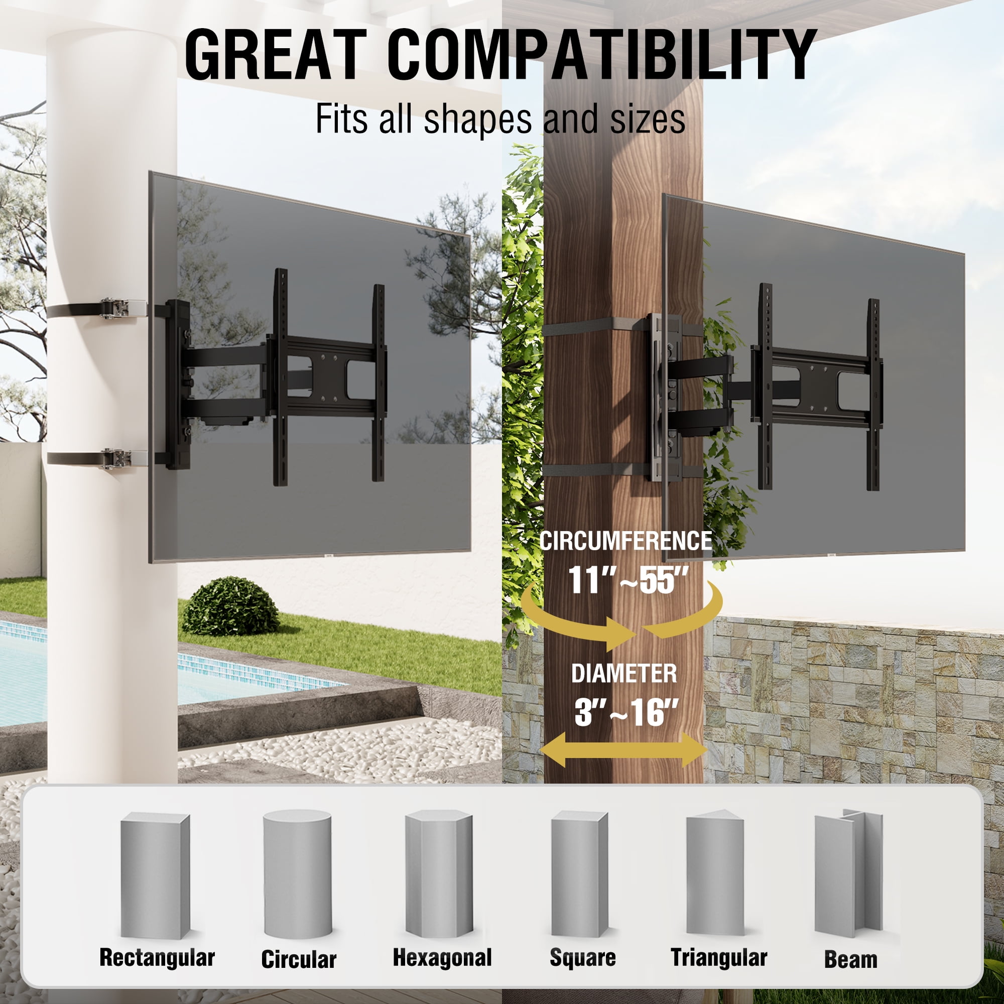 ZeboZap Outdoor Full Motion TV Mount