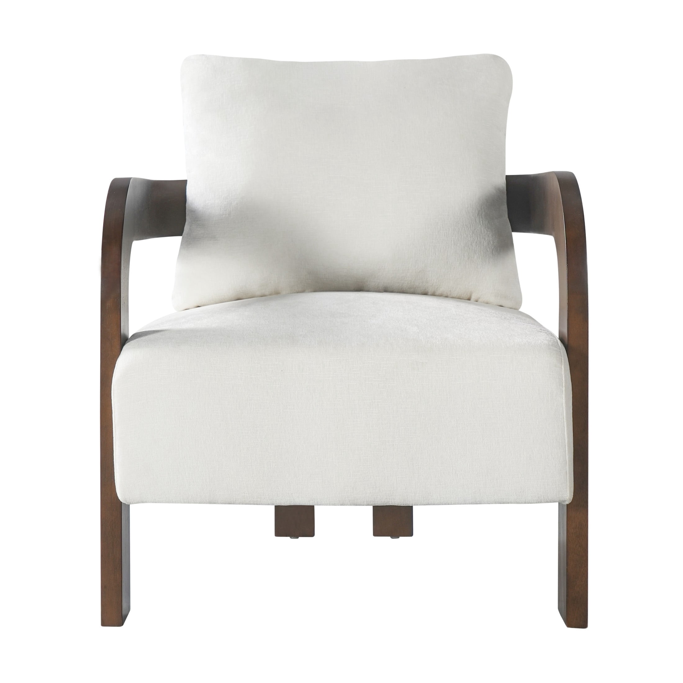 Christopher Knight Home Modern Upholstered Curved Accent Chair with Square Loose Back Pillow, Beige, Set of 2