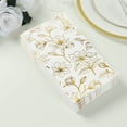 thumbnail image 2 of Balsa Circle 50 White and Gold Plain Soft 2 Ply Rectangular Table Paper Napkins with Magnolia Flowers Print Party Events Decorations, 2 of 8