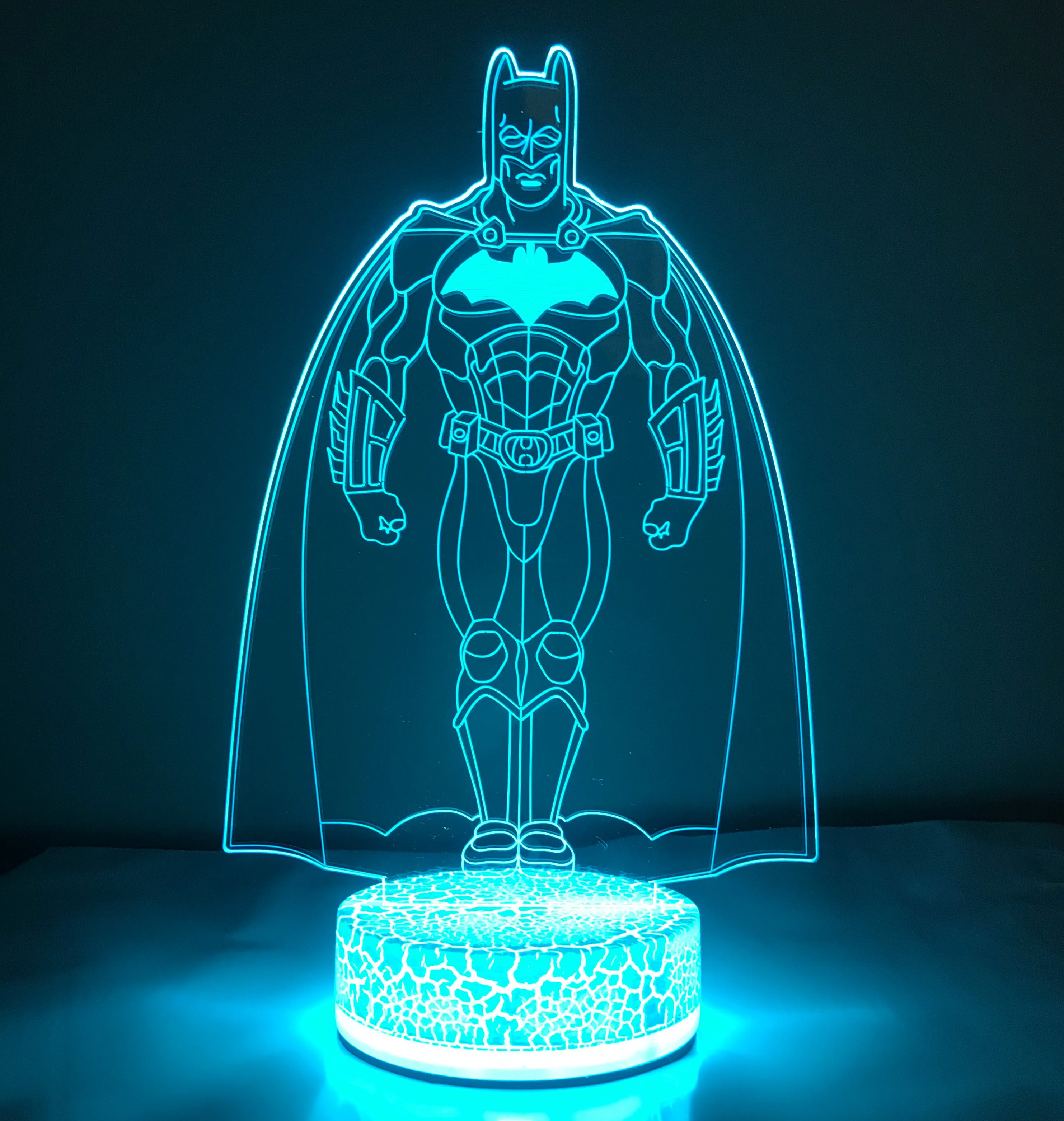 3D LED Batman Logo  Night Light Illusion Table Desk Lamp Different Colors
